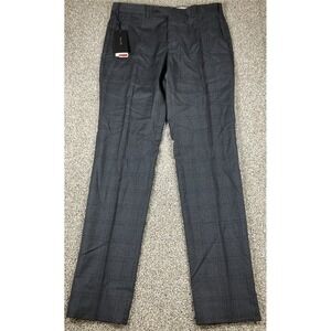 Massimo Dutti Super 110s Wool Windowpane Gray Dress Pants Trouser NWT Size 32
